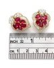 18ky Burmese Ruby and Diamond Halo Earrings